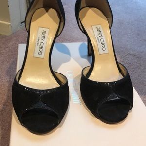 Jimmy Choo suede glitter pumps